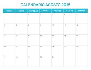 Previsualización del formato para el mes de Agosto año 2018
