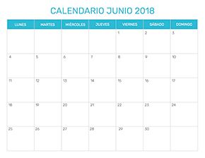 Previsualización del formato para el mes de Junio año 2018