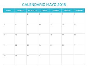 Previsualización del formato para el mes de Mayo año 2018