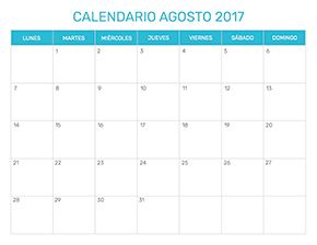 Previsualización del formato para el mes de Agosto año 2017