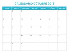 Previsualización del formato para el mes de Octubre año 2018