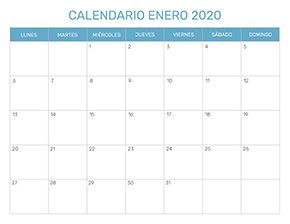 Previsualización del formato para el mes de Enero año 2020