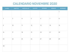 Previsualización del formato para el mes de Noviembre año 2020