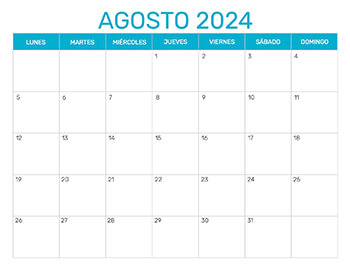 Previsualización del formato para el mes de Agosto año 2024