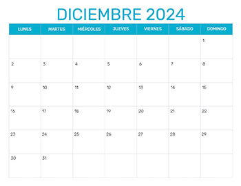 Previsualización del formato para el mes de Diciembre año 2024