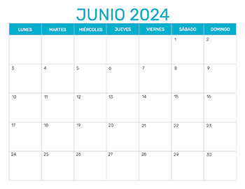 Previsualización del formato para el mes de Junio año 2024