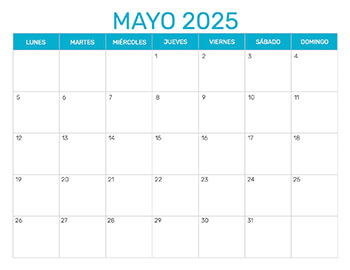 Previsualización del formato para el mes de Mayo año 2025