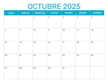 Previsualización del formato para el mes de Octubre año 2025