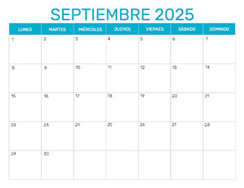 Previsualización del formato para el mes de Septiembre año 2025