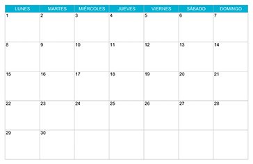 Calendario abril 2030 imprimible con diseño mensual y espacio para planificación