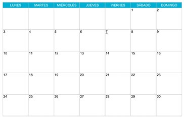 Calendario junio 2030 gratuito para organizar reuniones, tareas y actividades