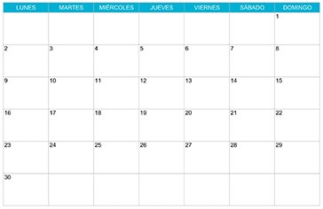 Calendario septiembre 2030 gratis con diseño mensual para organizar eventos