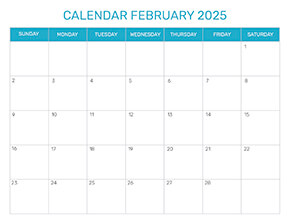 Preview of the format for the month of February 2025