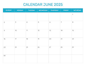 Preview of the format for the month of June 2025