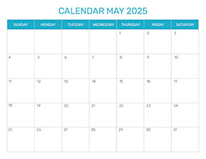 Preview of the format for the month of May 2025