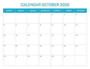 Preview of the format for the month of October 2025